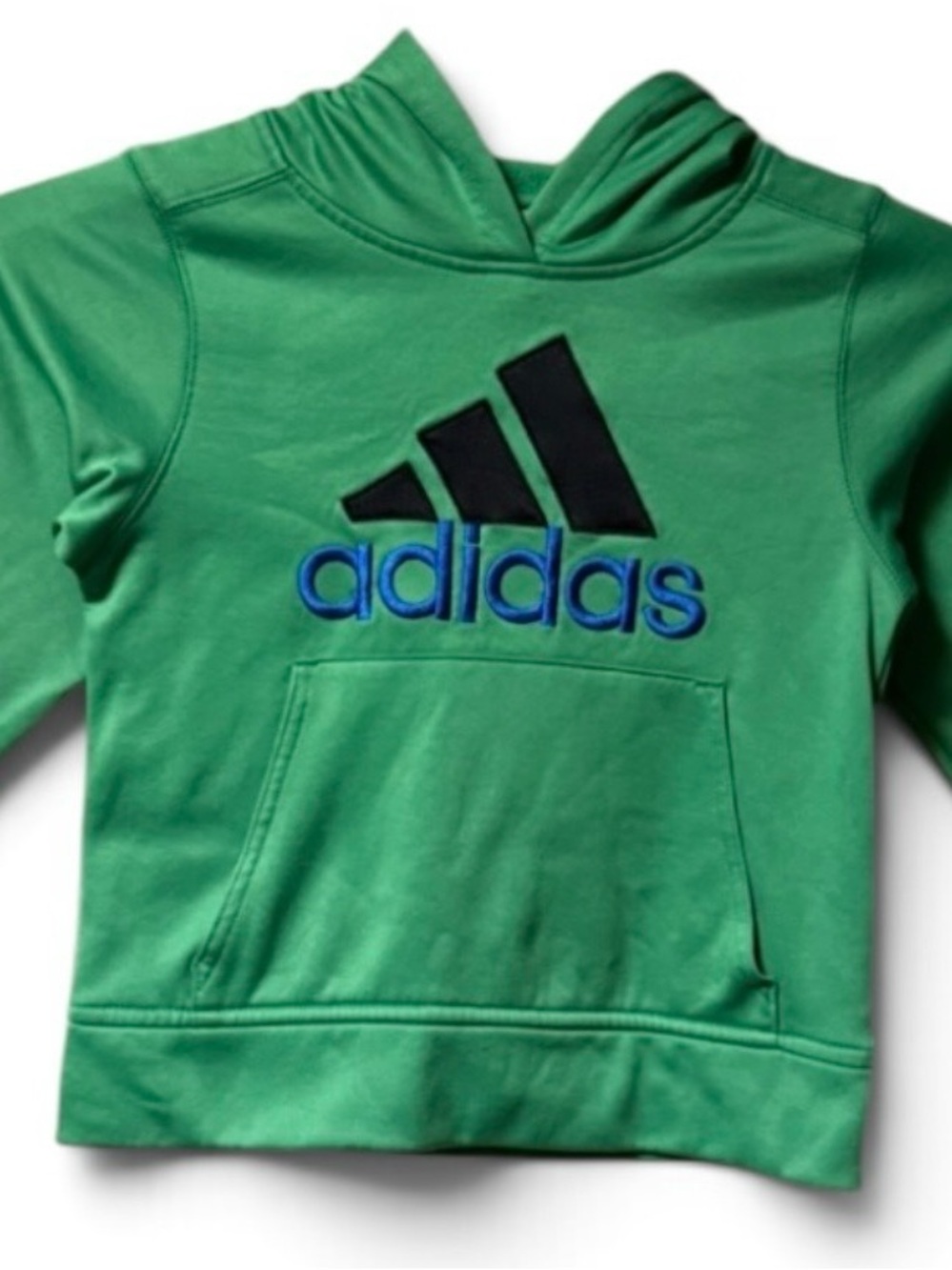 Adidas~Children’s ~Unisex ~ Size 5 ~ Green~ Pullover ~Hoodie ~Logo Front ~Pocket